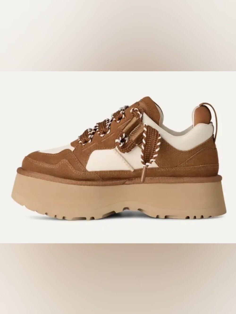 UGG Astromel Chestnut Platform Sneakers Size 8 Like New/Box MSRP $160 - Picture 2 of 13